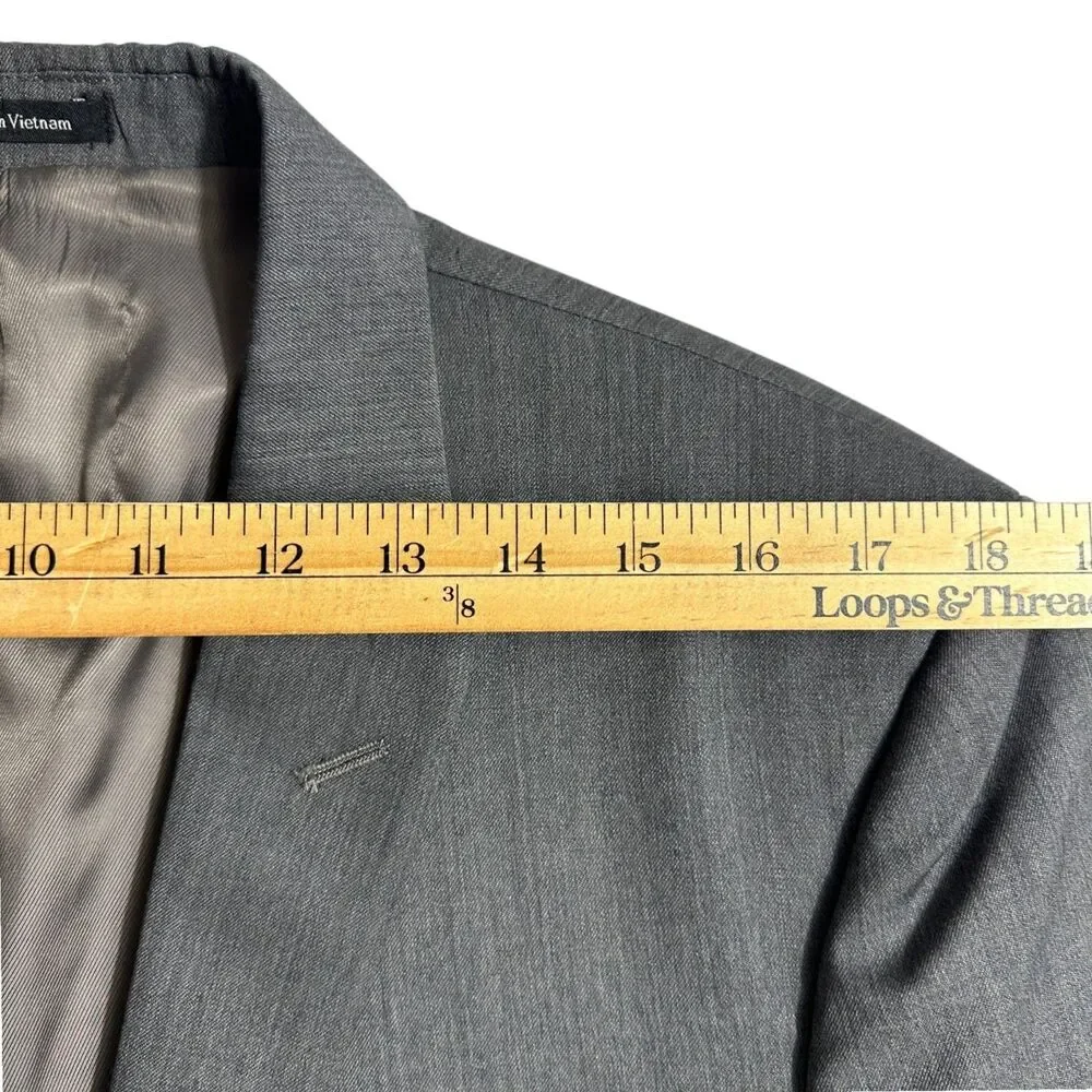 NWOT*EGARA Mens Blazer Sport Coat Two Button Suit Jacket Slim fit 44R Gray Wool